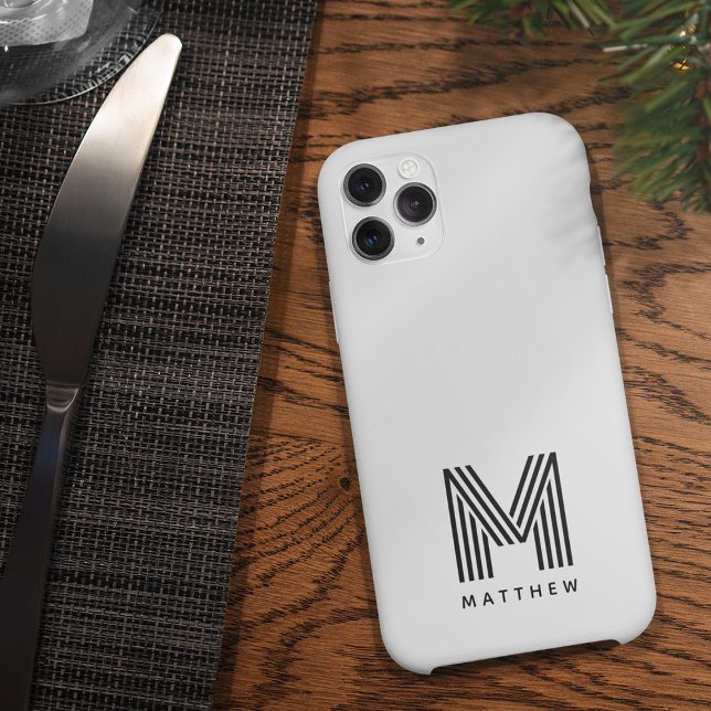 Modern Minimalist Bold Monogram Case-Mate iPhone Case (Creator Uploaded)