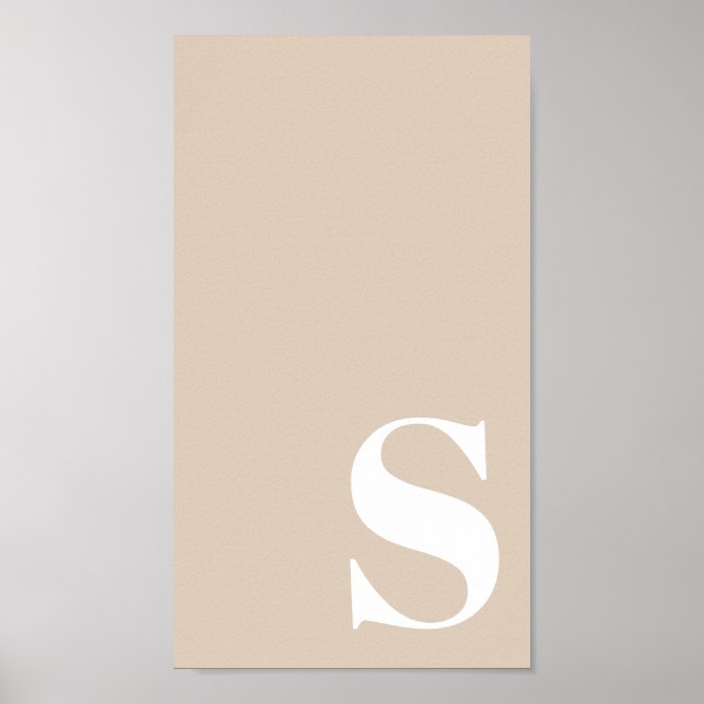 Modern Minimalist Bold Monogram Phone Wallpaper Poster (Front)