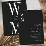 Modern Minimalist Bold Monogram Wedding Invitation<br><div class="desc">Modern Minimalist Black and White Wedding Invitation. Features modern monogram typography and minimal graphic design. Personalise text with all the details of your special day.</div>