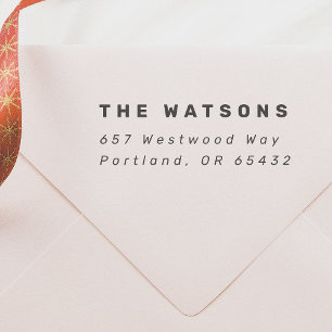 Modern Minimalist Bold Name Italic Return Address Self-inking Stamp