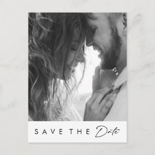 Modern Minimalist Bold Photo Save The Date Invitation Postcard