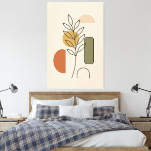Modern Minimalist Botanical  Art Canvas Print