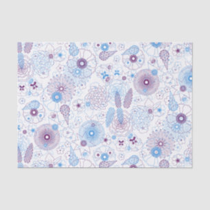 Modern Minimalist Botanical Blue & Purple Pattern  Tissue Paper