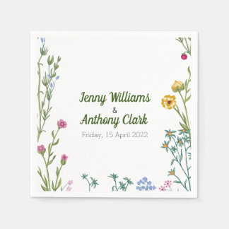 Modern Minimalist Botanical Floral Napkin