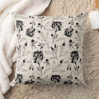Modern Minimalist Botanical Floral Sketch Pattern Cushion