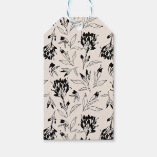 Modern Minimalist Botanical Floral Sketch Pattern Gift Tags