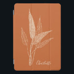 Modern Minimalist Botanical in Rust Personalised iPad Pro Cover<br><div class="desc">Modern Minimalist Botanical in Burnt Orange Rust Personalised iPad Pro Cover</div>