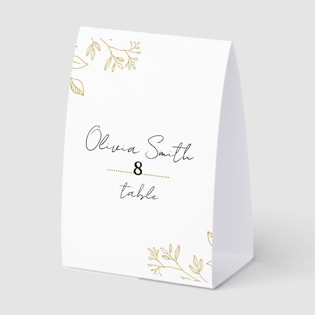Modern Minimalist Botanical Line Art Wedding Table (Front)