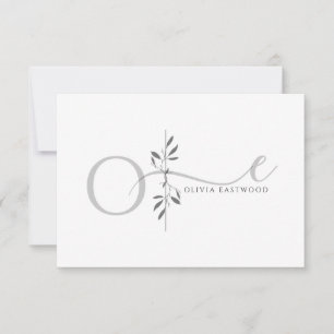 Modern Minimalist Botanical Monogram Card