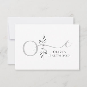 Modern Minimalist Botanical Monogram  Card