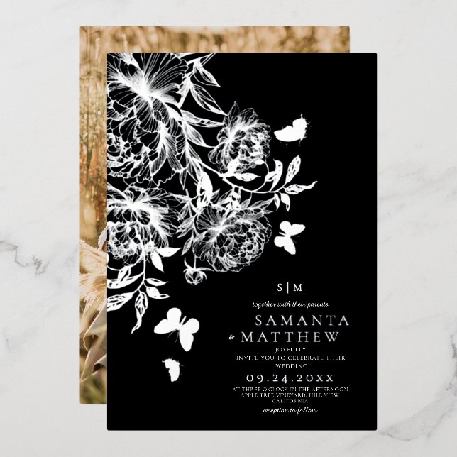 Modern Minimalist Botanical Wedding (Front/Back)
