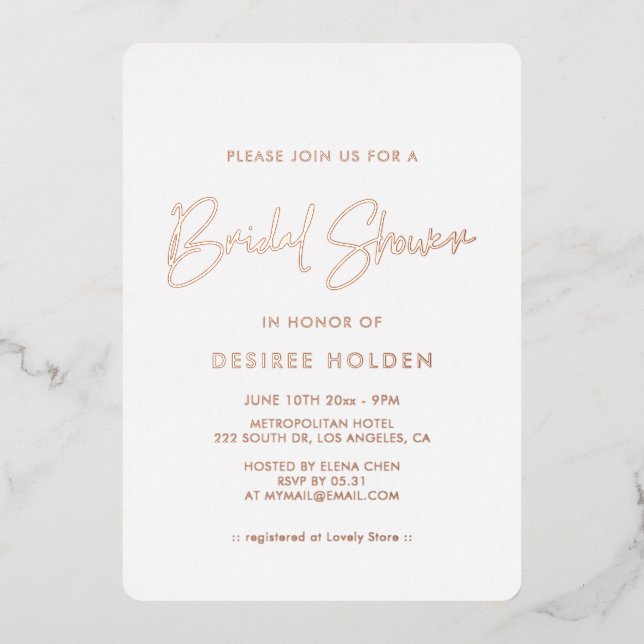 Modern minimalist bridal shower (Front)
