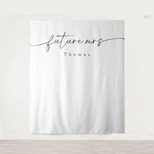 Modern Minimalist Bridal Shower Backdrop Tapestry