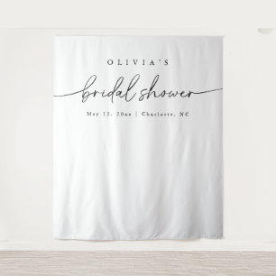Modern Minimalist Bridal Shower Backdrop Tapestry