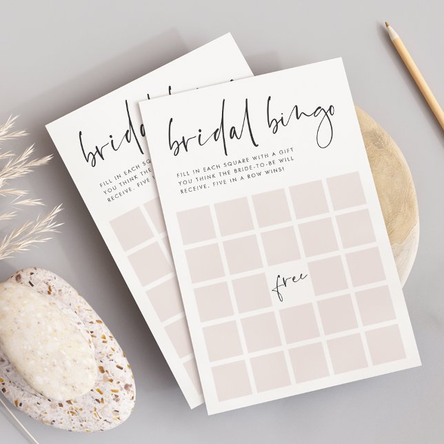 Modern Minimalist Bridal Shower Bingo Game (Creator Uploaded)