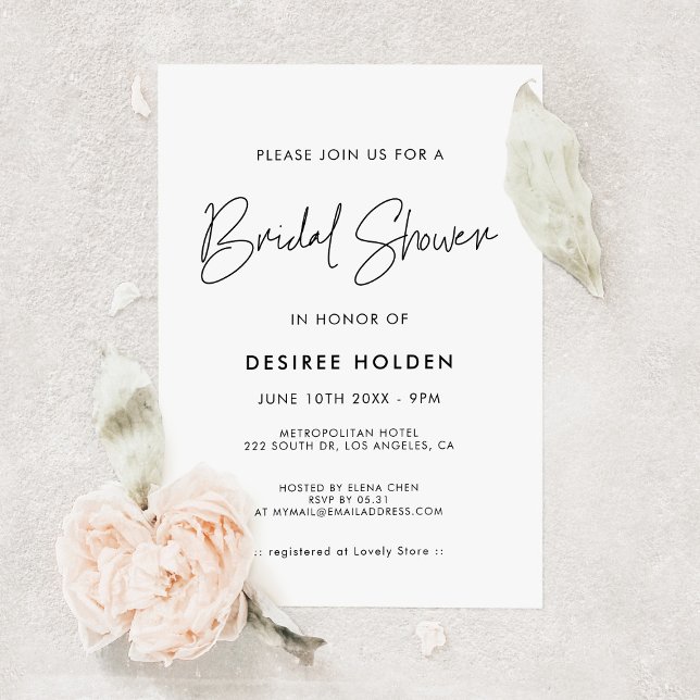Modern minimalist bridal shower invitation (Creator Uploaded)