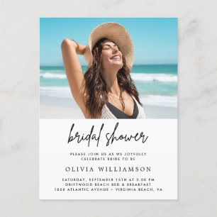 Modern Minimalist Bridal Shower Invitation Postcard