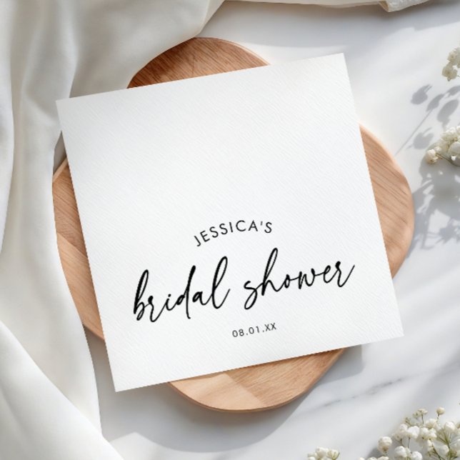 Modern Minimalist Bridal Shower Napkin (Creator Uploaded)