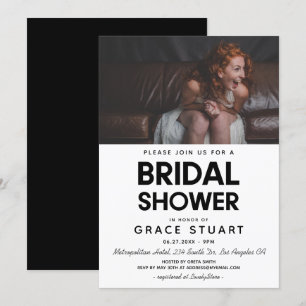 Modern minimalist Bridal shower photo invitation
