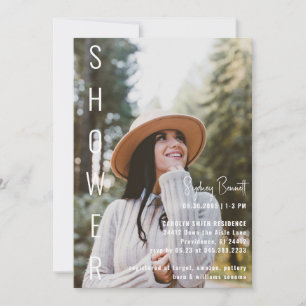 Modern Minimalist Bride Photo Bridal Shower  Invitation