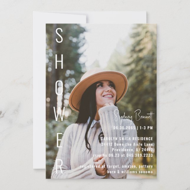 Modern Minimalist Bride Photo Bridal Shower  Invitation (Front)