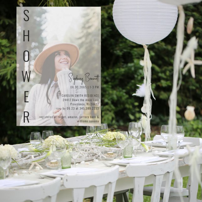 Modern Minimalist Bride Photo II Bridal Shower  Invitation (Creator Uploaded)