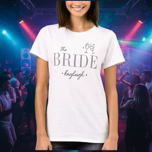 Modern Minimalist Bride Script Bachelorette T-Shirt