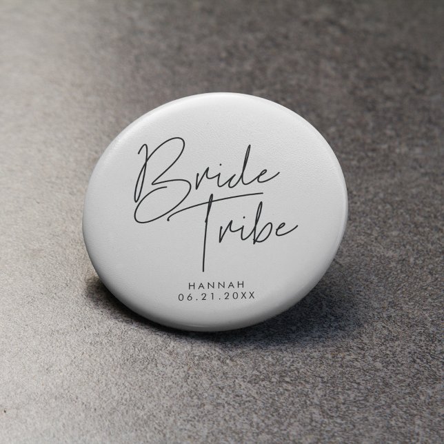 Modern minimalist Bride tribe 3 Cm Round Badge (Creator Uploaded)