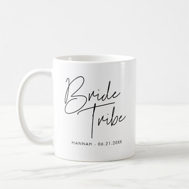 Modern minimalist Bride Tribe Coffee Mug (Left)
