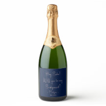 Modern Minimalist Bridesmaid Proposal Script Navy
