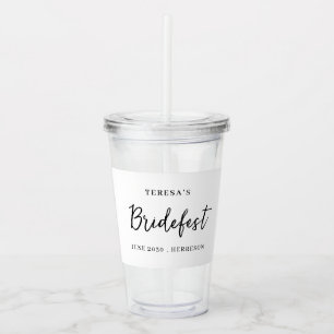 Modern Minimalist Bridesmaid Script Design Acrylic Tumbler