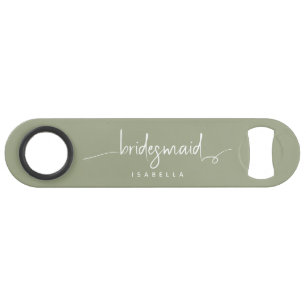 Modern Minimalist Bridesmaid Script Sage Green