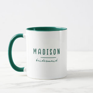 Modern Minimalist   Bridesmaid Wedding Green Mug