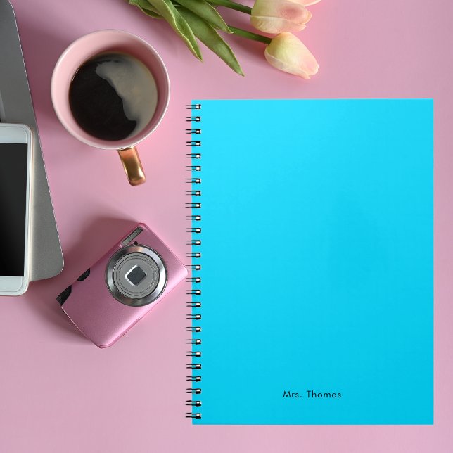 Modern Minimalist Bright Blue Teacher Appreciation Notebook (Creator Uploaded)