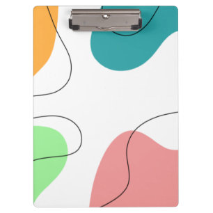 Modern Minimalist Bright Color Blobs Abstract Art Clipboard