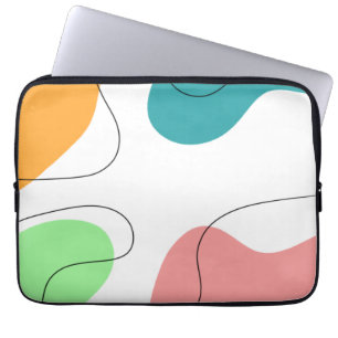 Modern Minimalist Bright Color Blobs Abstract Art Laptop Sleeve