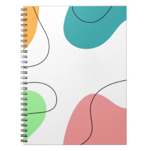 Modern Minimalist Bright Colour Blobs Abstract Art Notebook