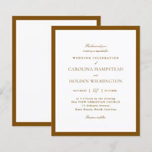 Modern Minimalist Brown and White Elegant Wedding