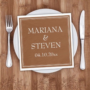 Modern Minimalist Brown Napkin