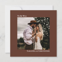 Modern Minimalist Brown Square Photo Wedding