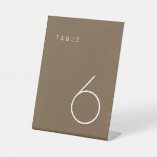 Modern Minimalist Brown Table Number Table Tent Si Pedestal Sign