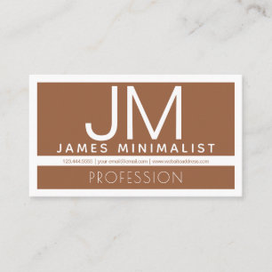 Modern Minimalist   Brown & White Business Card