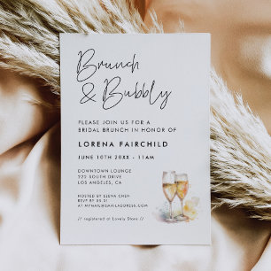 Modern Minimalist Brunch and Bubbly Invitation