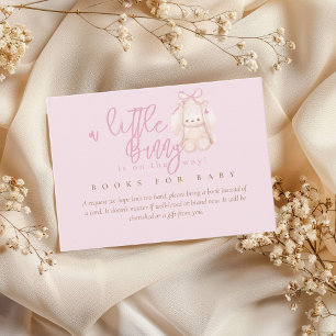Modern minimalist Bunny Baby shower Books for baby Enclosure Card