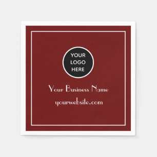 Modern Minimalist Burgundy Business logo Modern Napkin