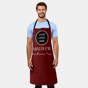 Modern Minimalist Burgundy Custom logo Modern Apron