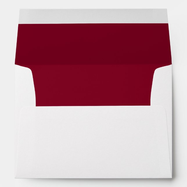 Modern Minimalist Burgundy Red Wedding Envelope (Back (Bottom))