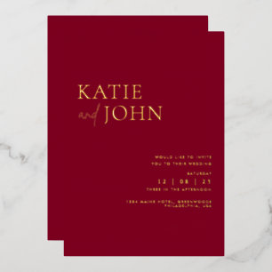 Modern Minimalist Burgundy Wedding