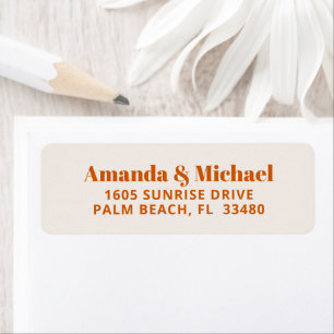 Modern Minimalist Burnt Orange and Ecru Beige