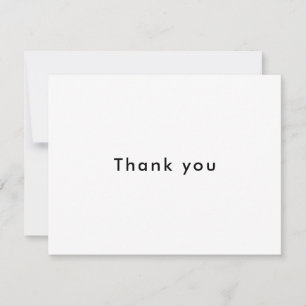 Modern Minimalist Business Black and White Thank You Card